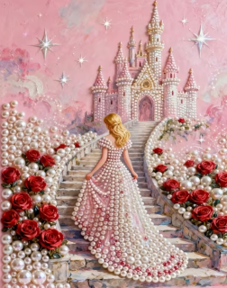 Diamond Painting Perlen Prinzessin und Ihr Schloss